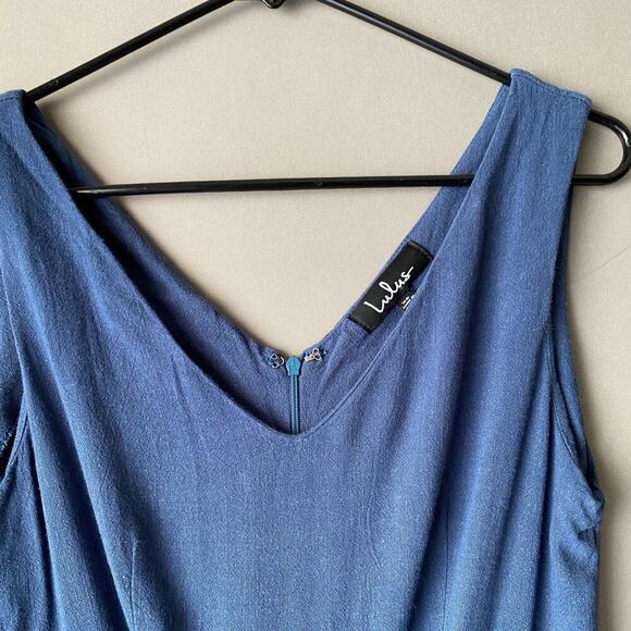 Lulu’s sz XS Sleeveless cotton blue jumpsuit - Picture 3 of 11